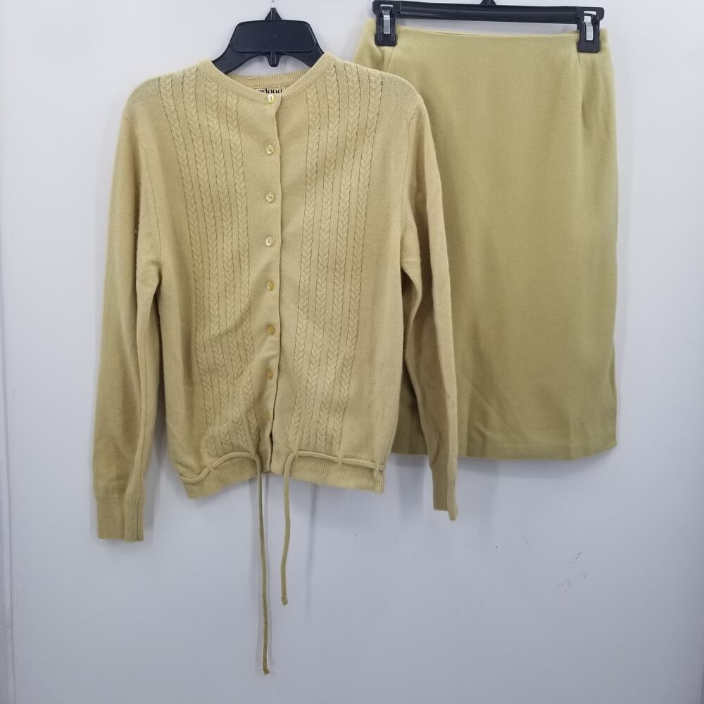 Garland Downy Spun Vintage 2 Piece Skirt Top dreamspun Wool Knit Wiggle